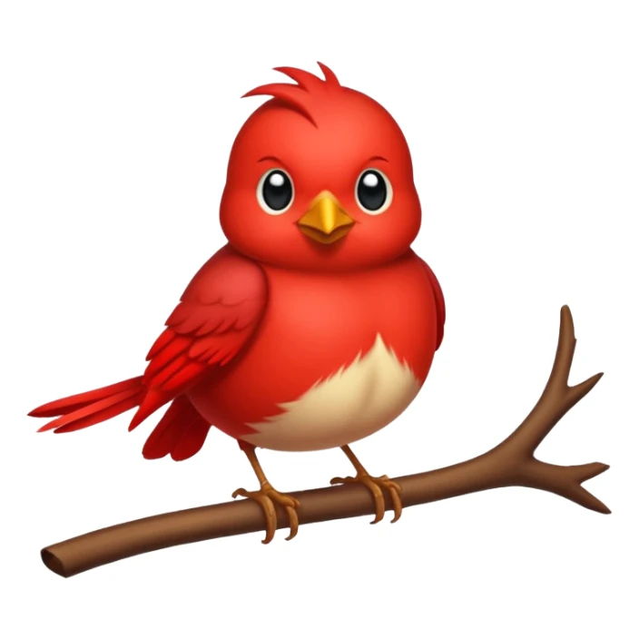 tiny red robin, one color sticker