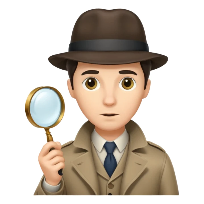 a detective film - sherloch, magnifying glass sticker