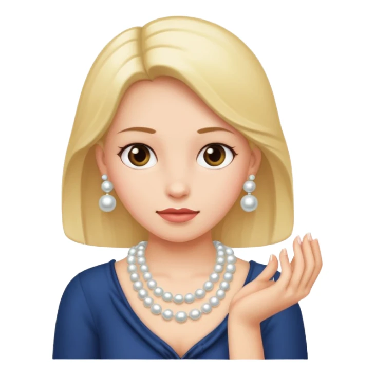 Girl clutching her pearls sticker