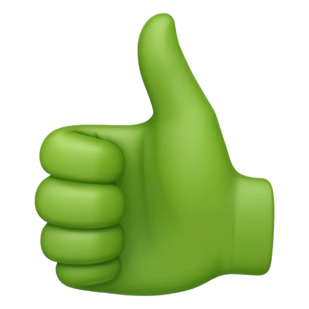 Thumbs up emoji with green color sticker
