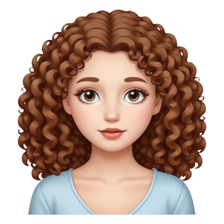 longer curly hair, and pretty withe makeup on giving clean girl vibes sticker