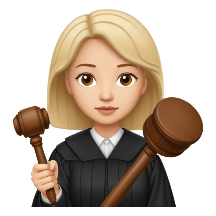 woman Judge Holding gavel  sticker