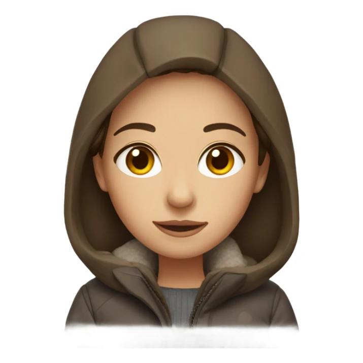 brown hair brown eyes girl wearing a winter jacket sticker