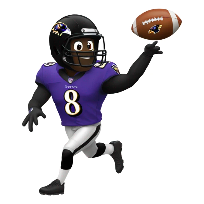 Baltimore Raven throwing a football sticker