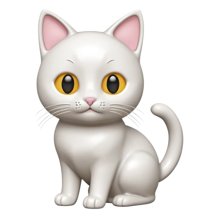 Draw a cute cat figurine, isometric camera with a High-Angle Shot sticker