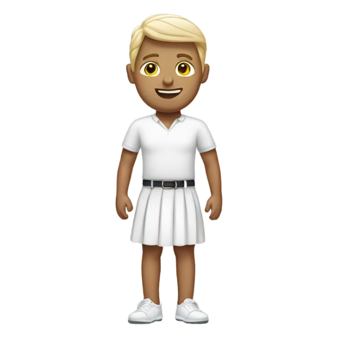 white man in a white skirt sticker