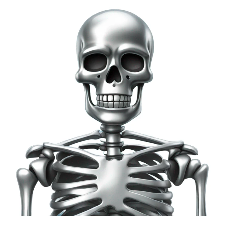skeleton made out of chrome  sticker