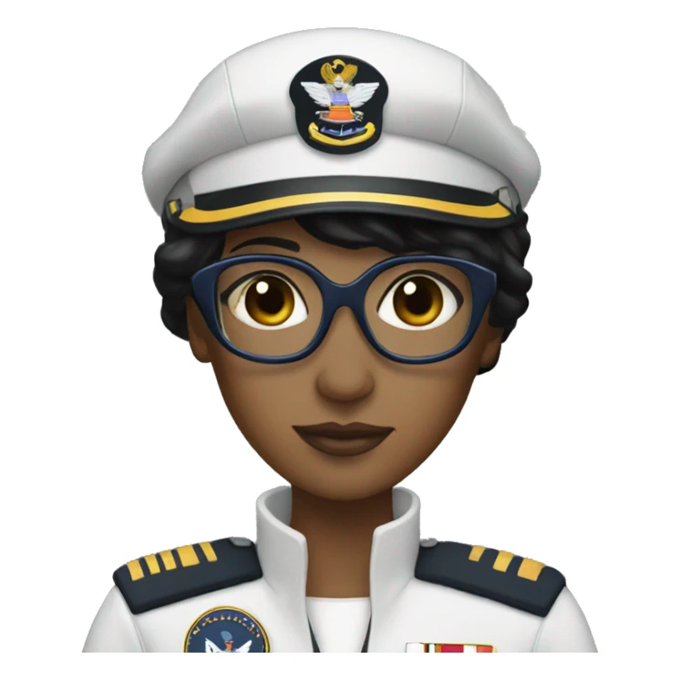 A women navy helicopter pilot with black hair sticker