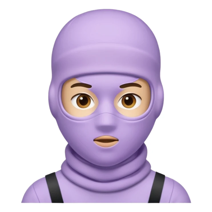 face in a pastel lavender ski mask, face only sticker