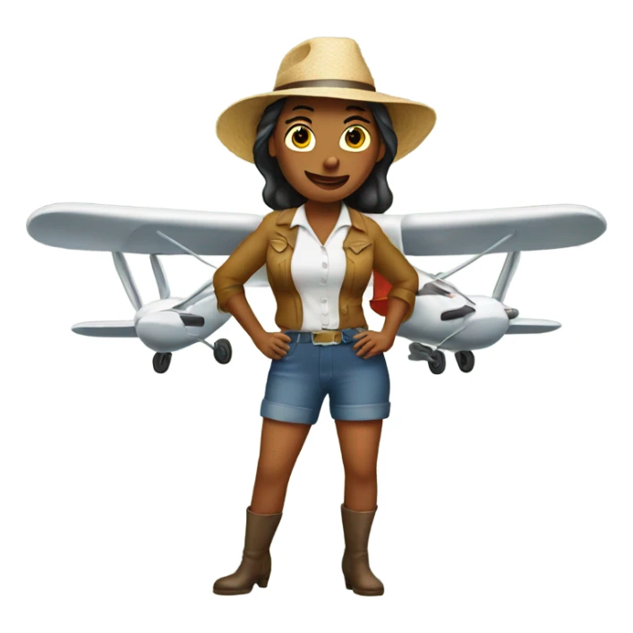 Sassy woman farmer flying airplane sticker