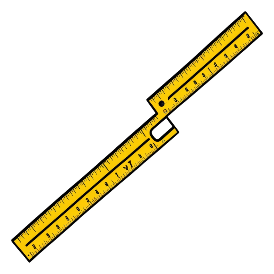 wooden ruler with inch markings sticker