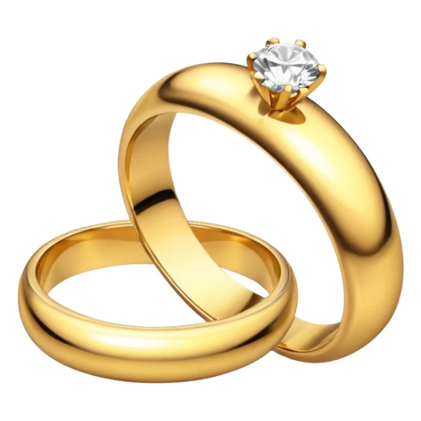 Anillos dorados de boda y compromiso  sticker