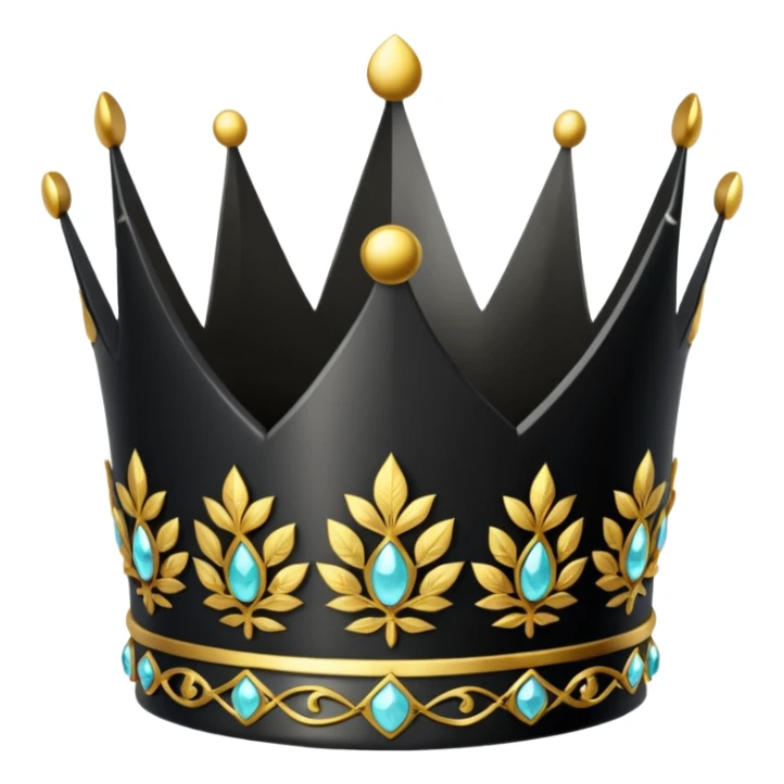 eine schwarze krone mit ein wenigen verzirten goldblätter  sticker