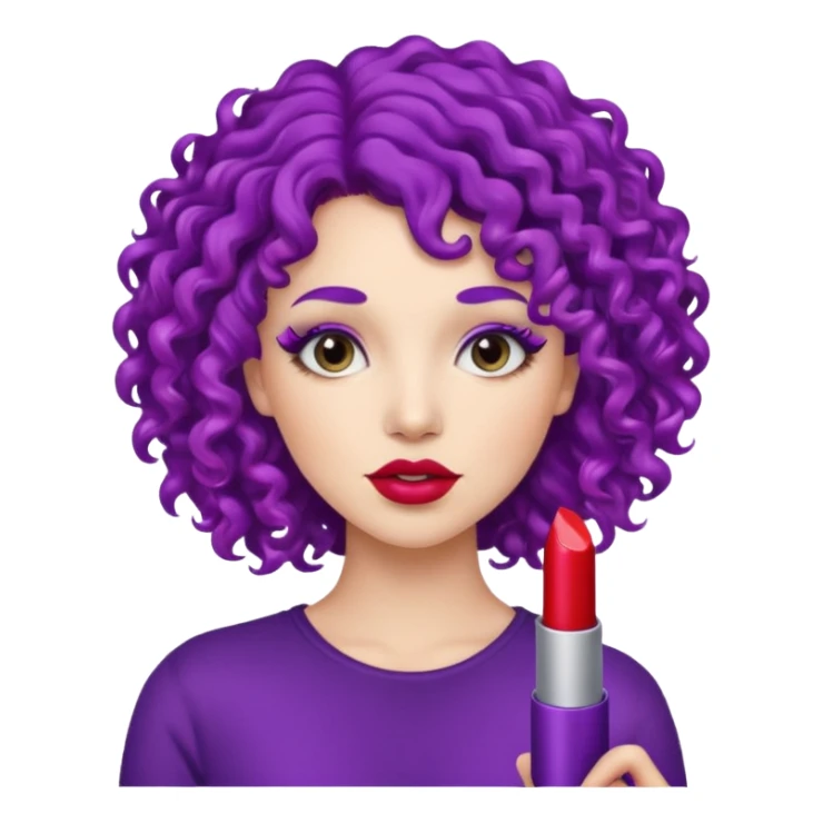 woman with purple curly hair sticker