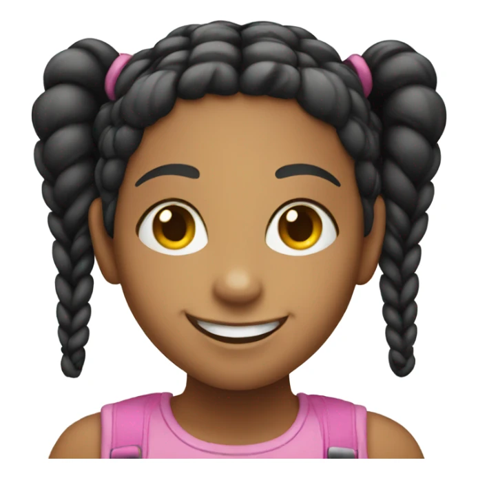 smiling girl with twin braids sticker