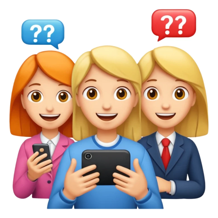 Quiz with happy people  sticker