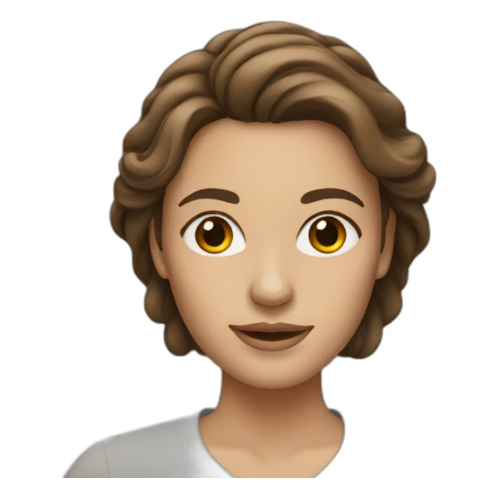 woman with mid-length brown hair sticker