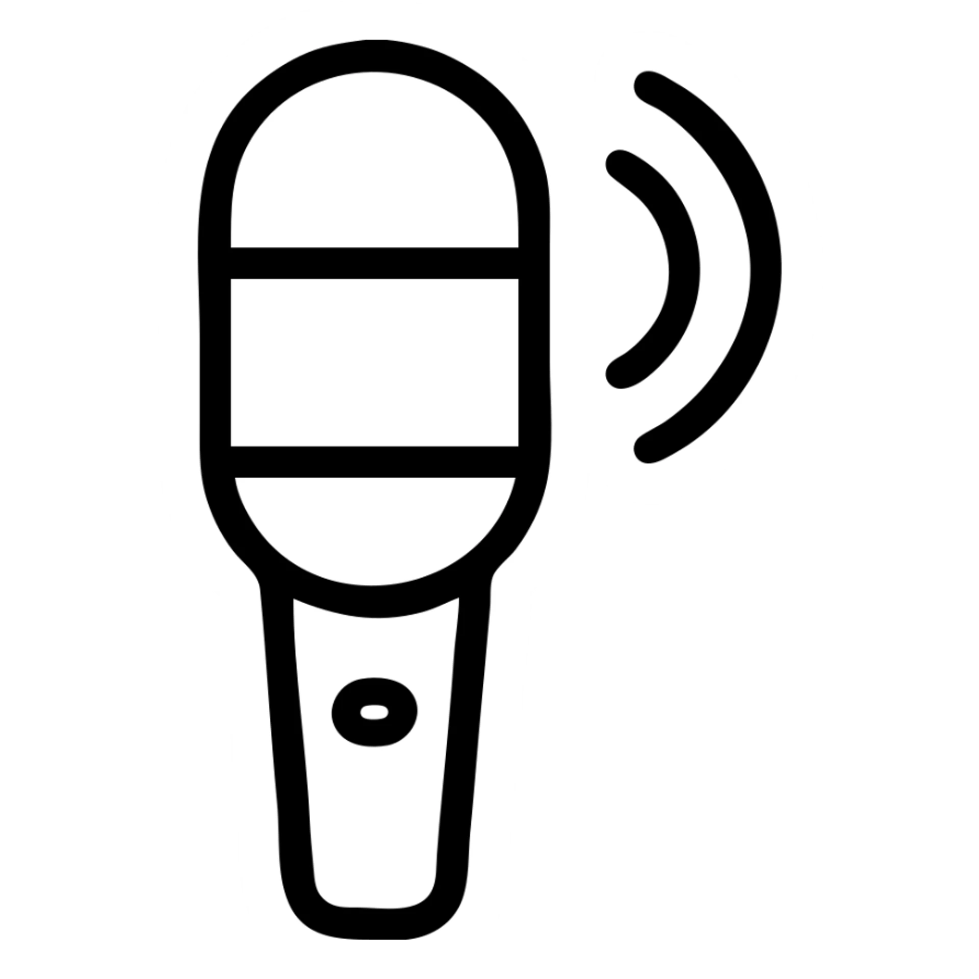 Make the microphone wireless, keep the minimal outline, clean design with no background. sticker
