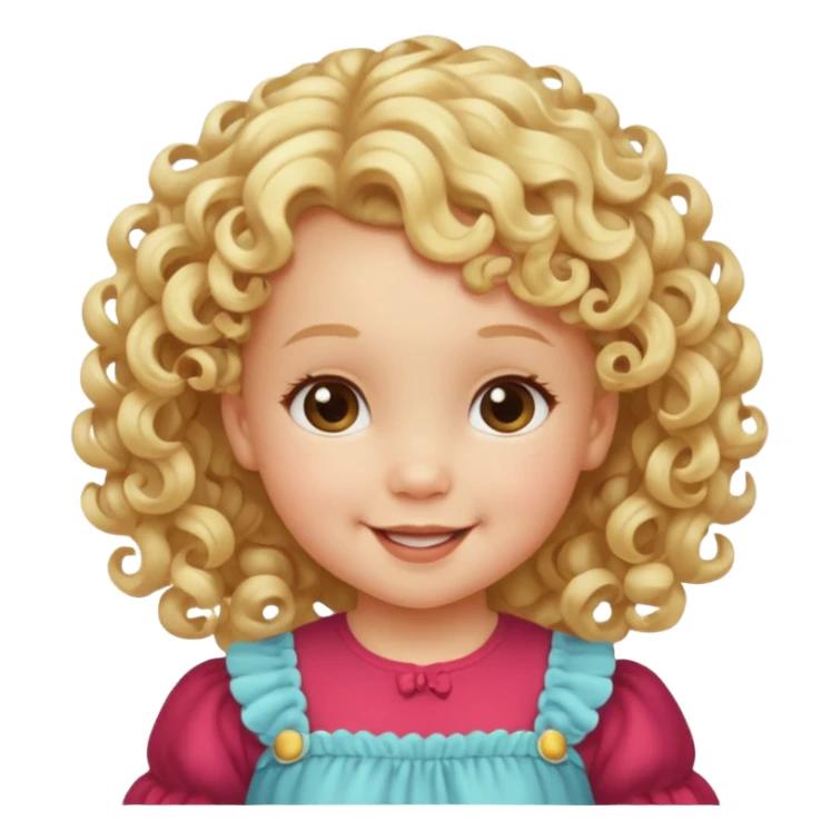 Cherubic Baby girl with curls bust sticker
