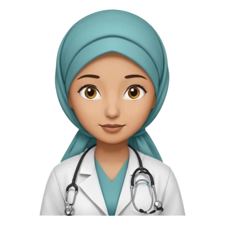 hijab woman doctor, half body sticker