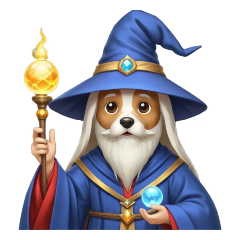 Dog wizard sticker