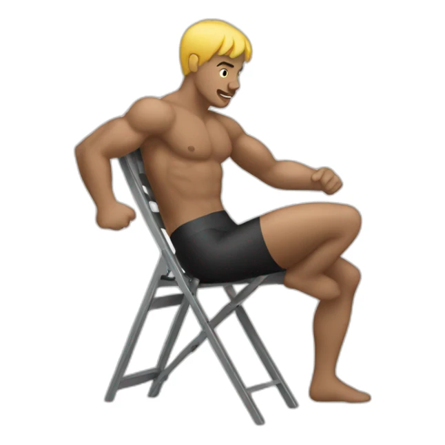A wrestler swinging a steel folding chair sticker