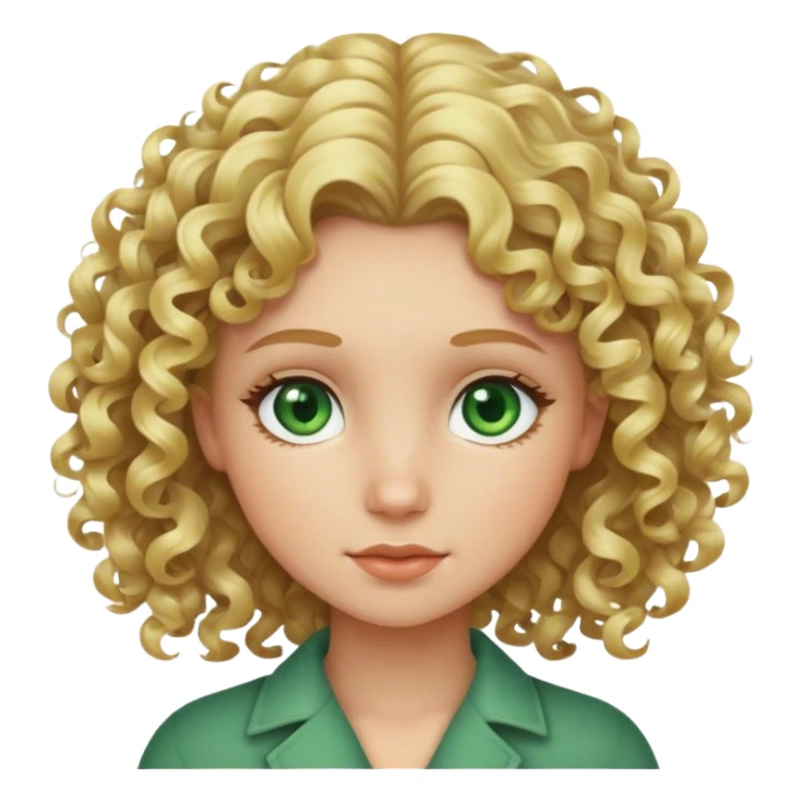 blond girl with curly hair and green eyes sticker