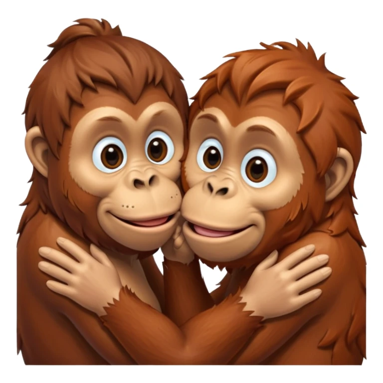 Kissing orangutang blowing kiss sticker