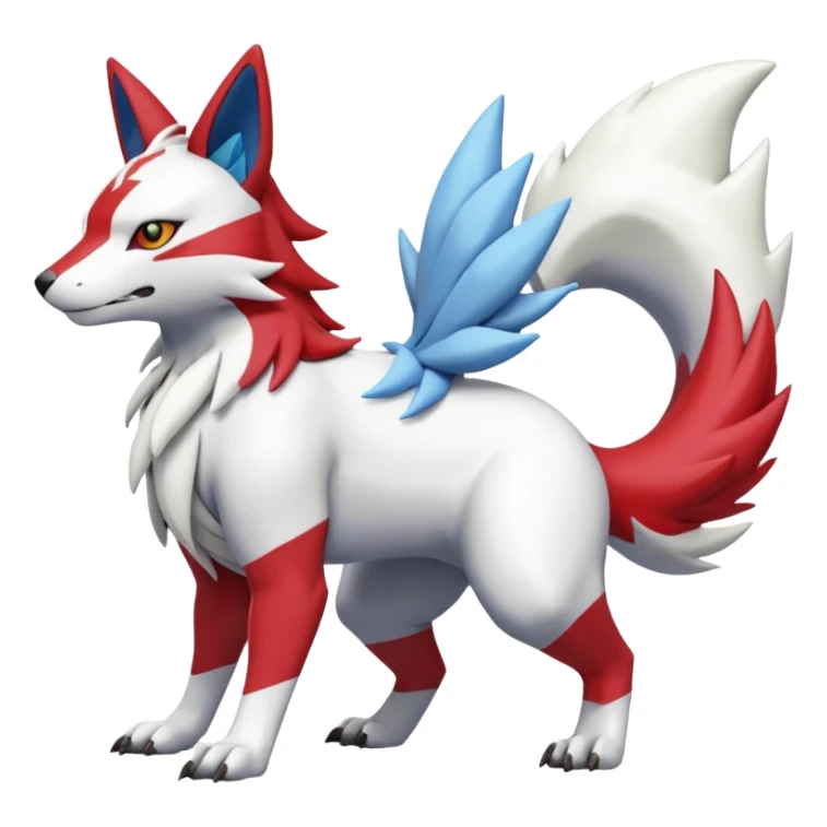 Garurumon-Ginga-Linoone-Renamon-Zangoose-fusion-hybrid-creature (full body) sticker