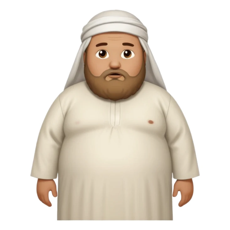 a fat muslim man sad showing belly sticker