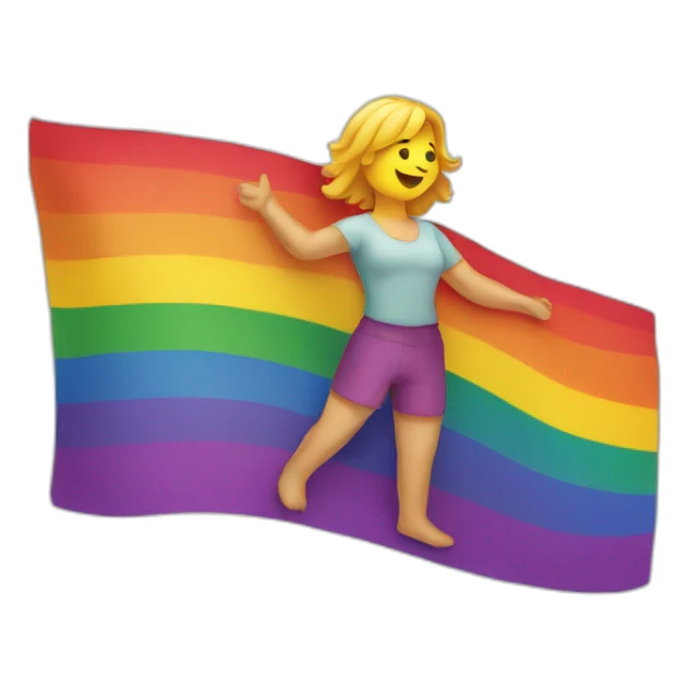 lesbian flag raised by a woman sticker