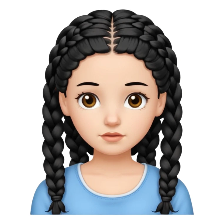 white girl with baby hair full braids black sticker