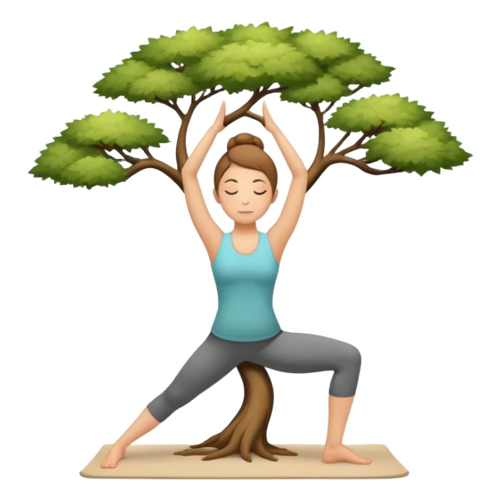 person in tree pose yoga balance sticker