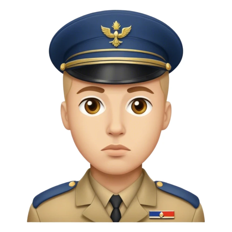 photorealistic serious french modern soldier sticker