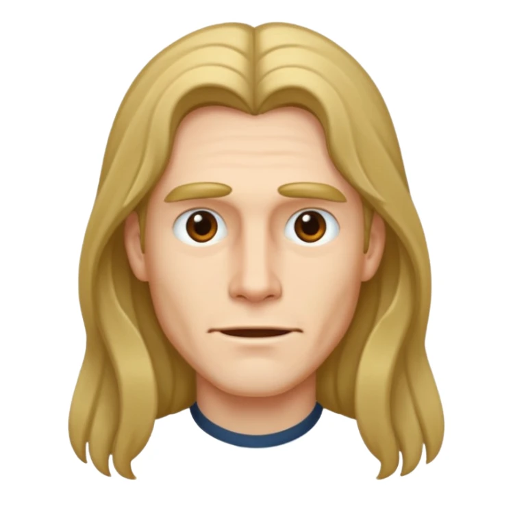 I look like a model with long hairs and a big jawline  sticker