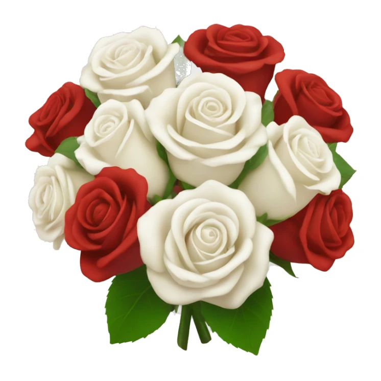 red and white rose bouquet sticker