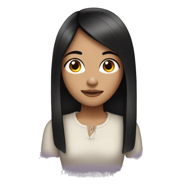 Girl with a black straight hair sticker