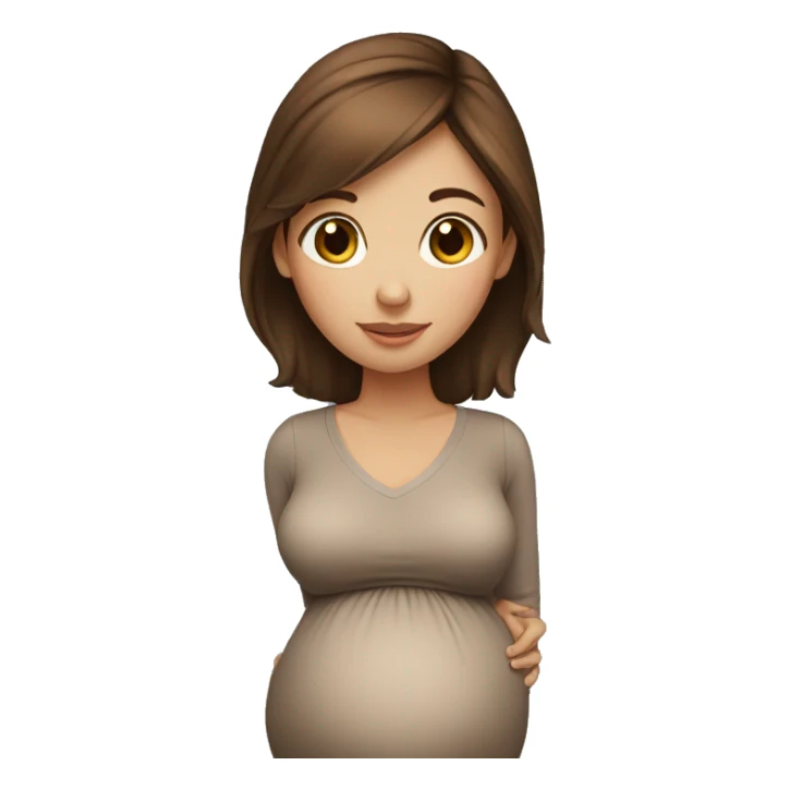 Brown hair girl pregnant  sticker