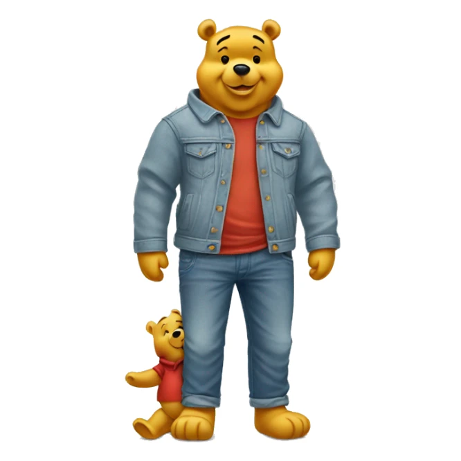 Winnie the pooh in shirt and jeans sticker