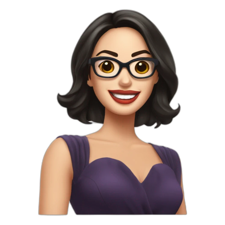 Megan Fox sonriente con lentes y vestido de baile sticker