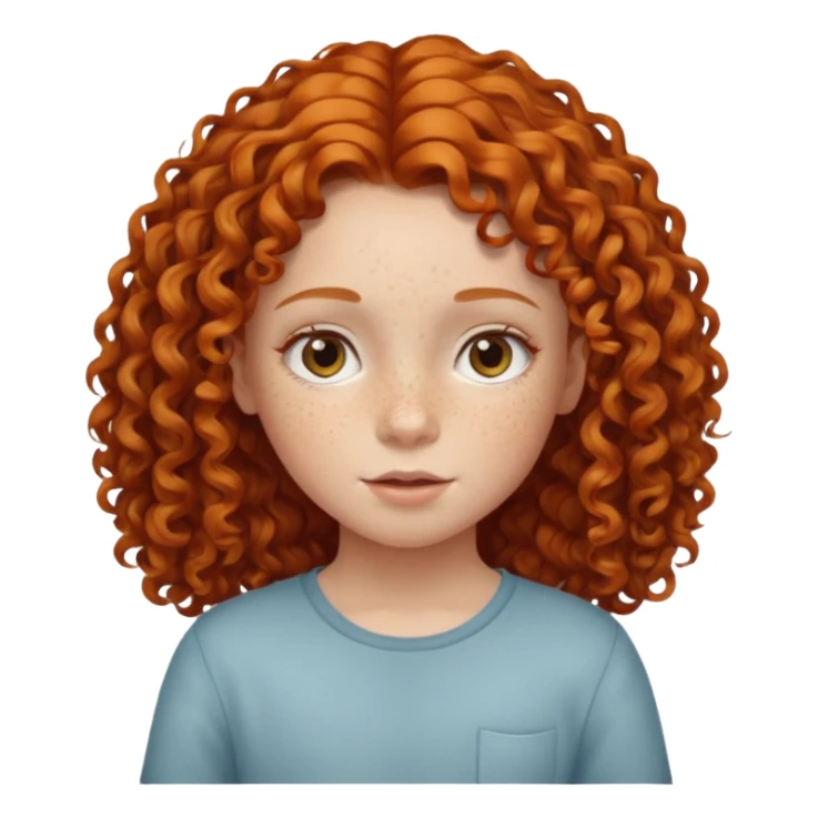 girl child with ginger curly hair sticker