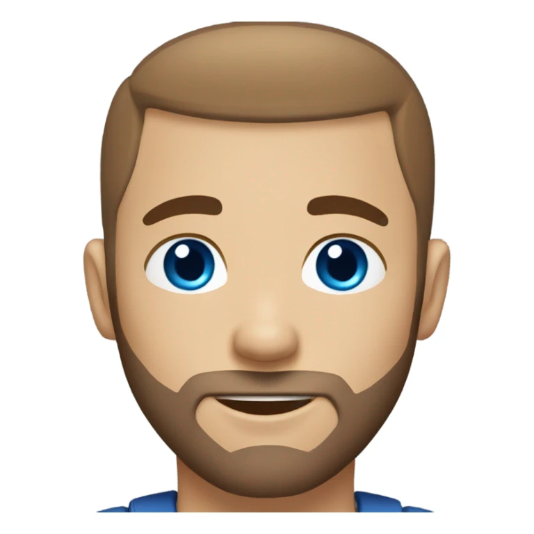 Brown hair blue eyes with buzz cut and beard sticker