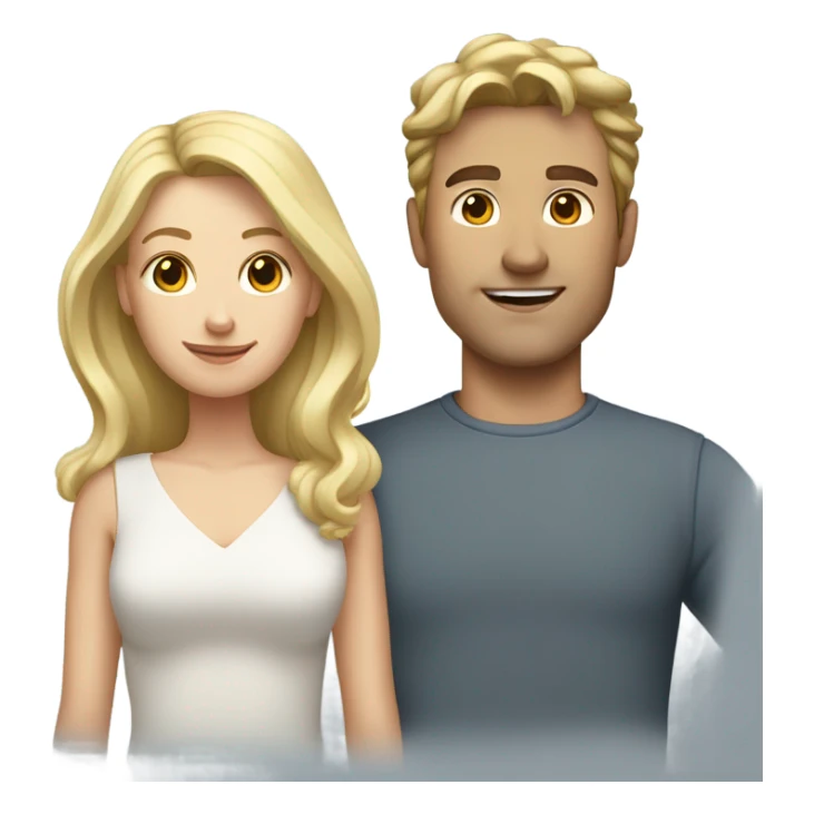 Caucasion male 💖 blonde woman  sticker