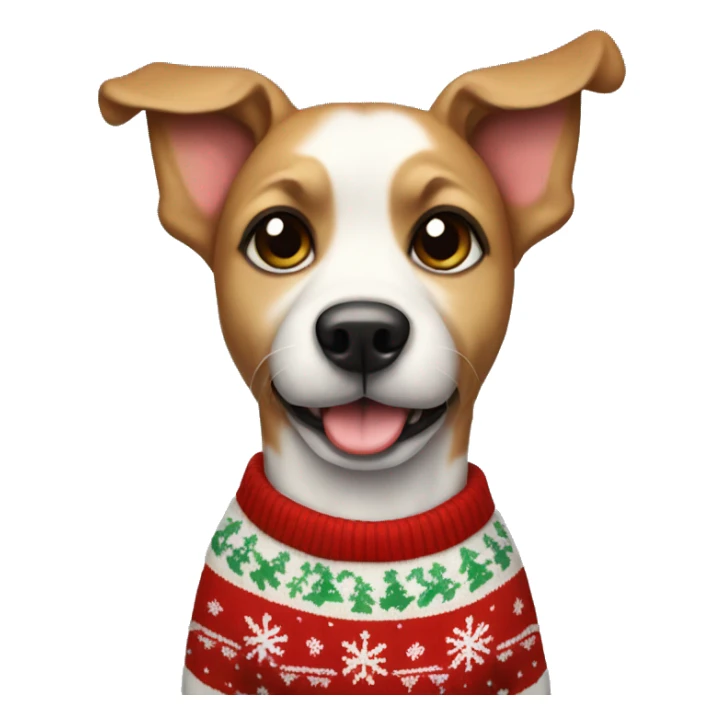 Dog wearing Christmas sweater  sticker