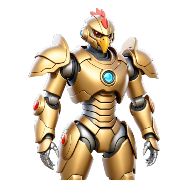 Mecha battle chicken humanoid creature but more human than chicken sticker