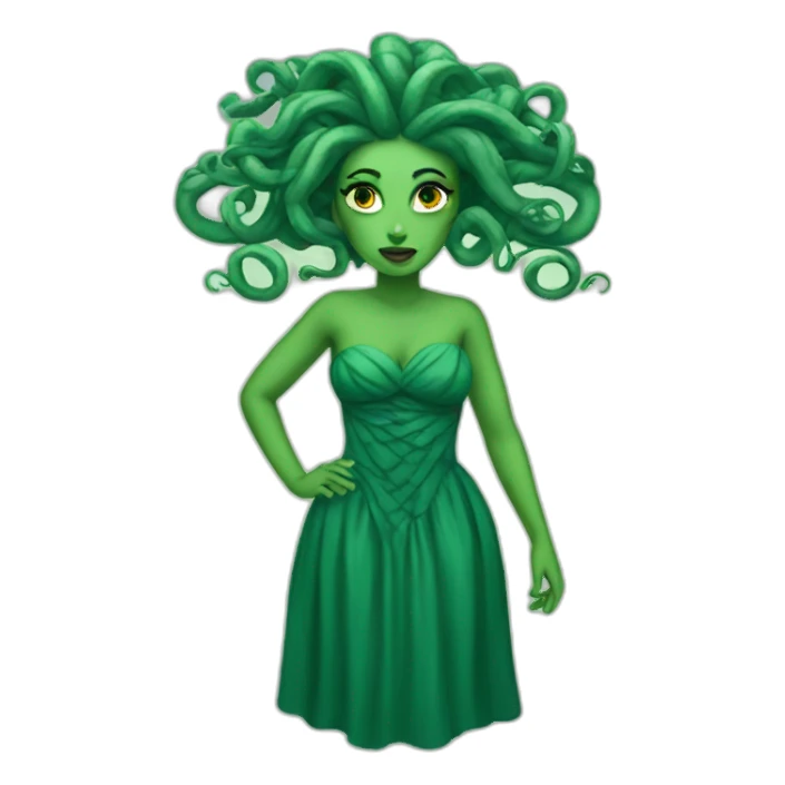Medusa wearing a dress sticker