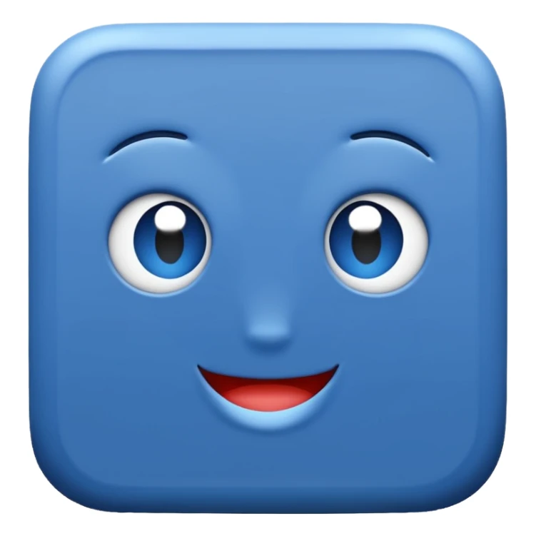 Blauw vierkant met wit vinkje in sticker