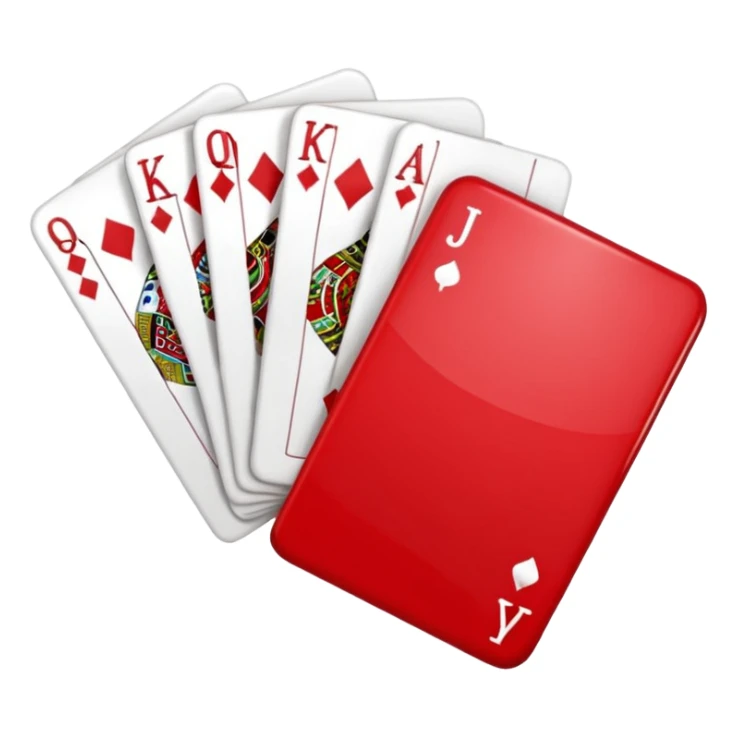Cute deck of cards red color  sticker