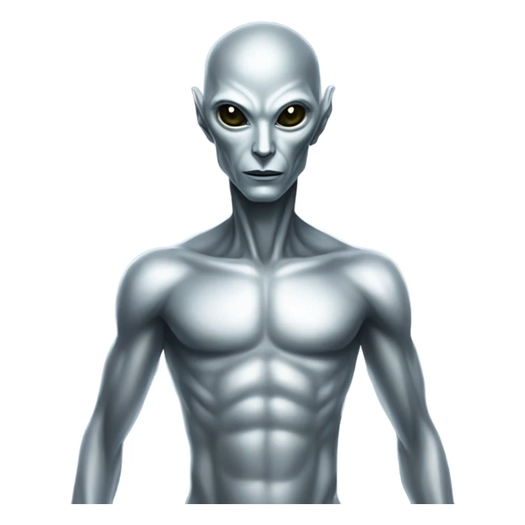 alien Pleiadian male in silver dress, full figure sticker