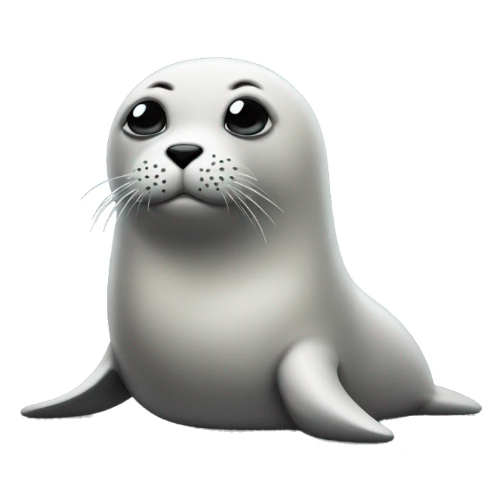 seal with pensive emoji face  sticker